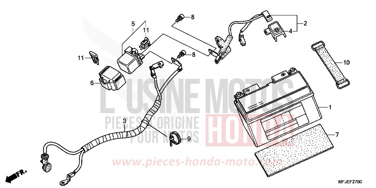 BATTERIE de CBR600RR ABS VICTORY RED (R334) 2012